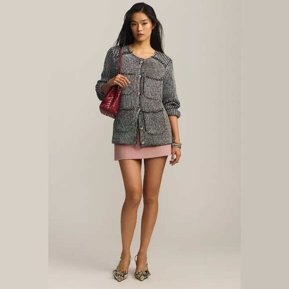 NEW Sizes S, M Womens Patch-Pocket Marled Cardigan Sweater, By Anthropologie - Picture 3 of 4